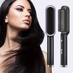 Electric Hair Straightener Brush Hot Comb Adjustment Heat Brush