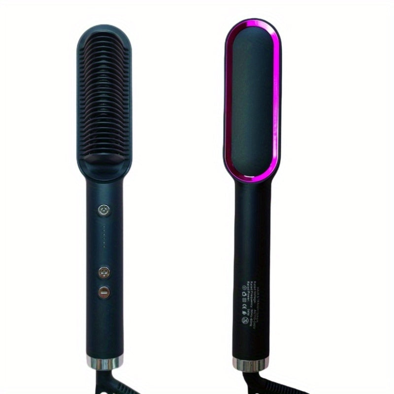 Electric Hair Straightener Brush Hot Comb Adjustment Heat Brush